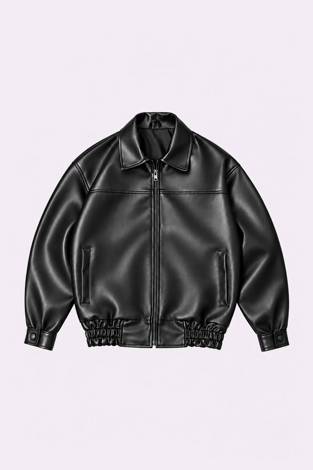 Black Leather Blouson Jacket - Noircorejacket