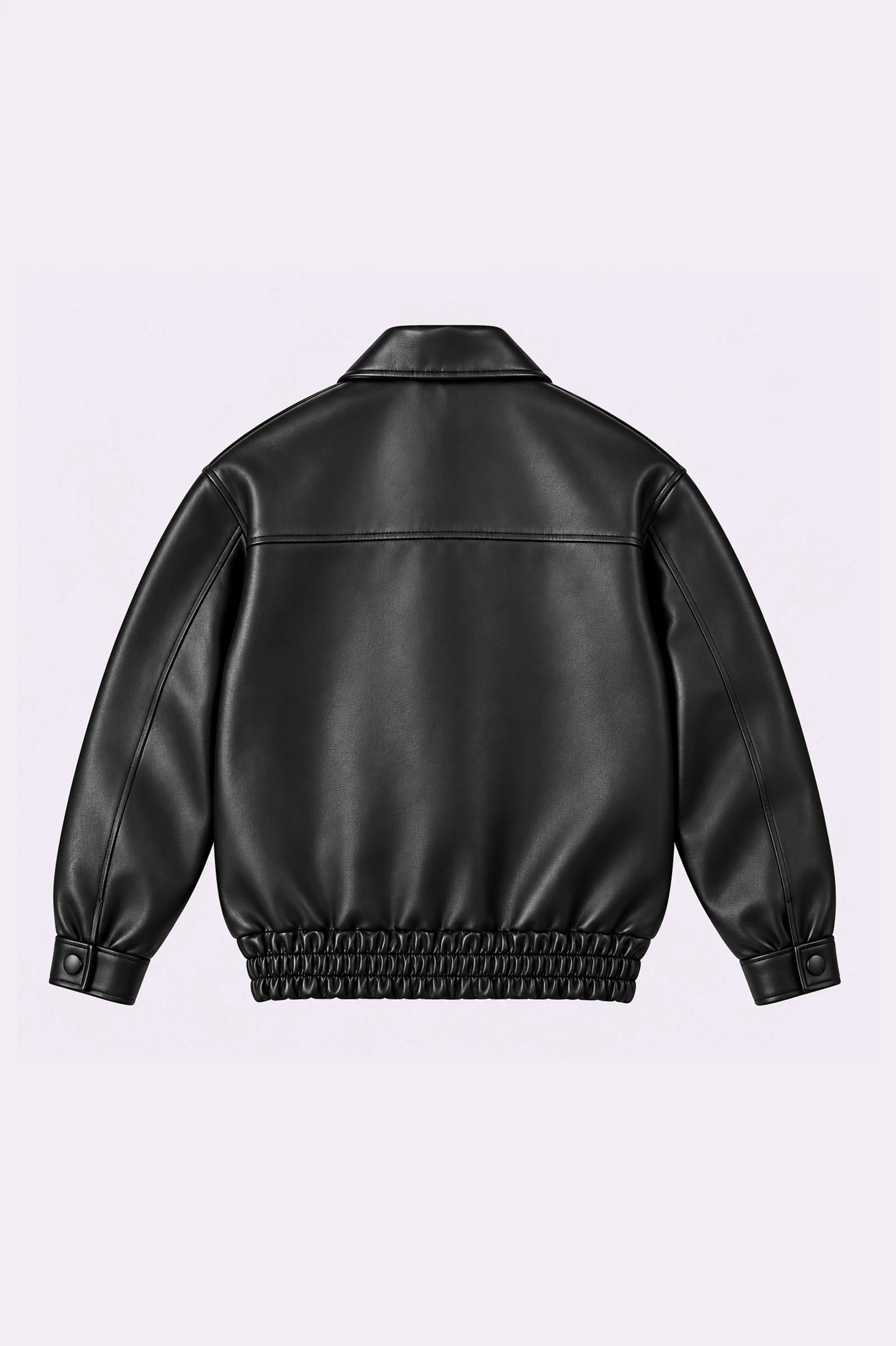 Black Leather Blouson Jacket - Noircorejacket2