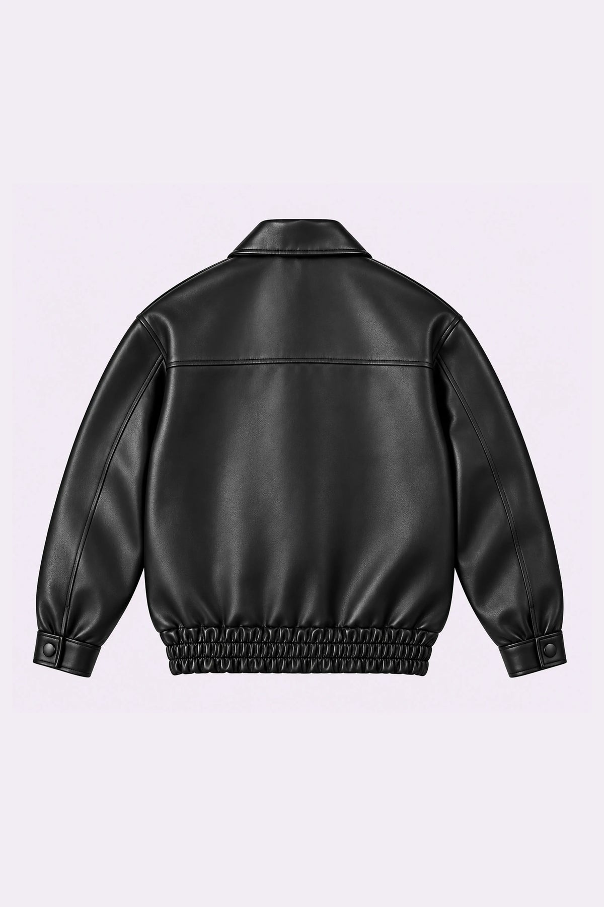 Black Leather Blouson Jacket - Noircorejacket2