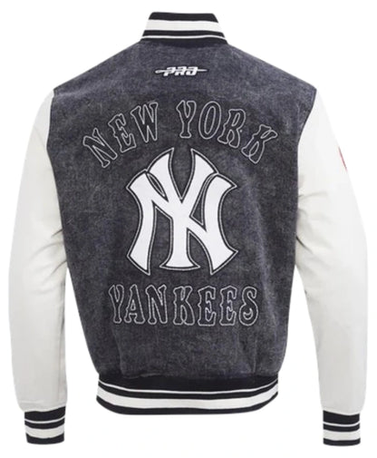 NY Yankees Athletics Denim Varsity Jacket