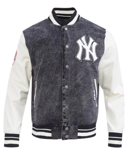 NY Yankees Athletics Denim Varsity Jacket