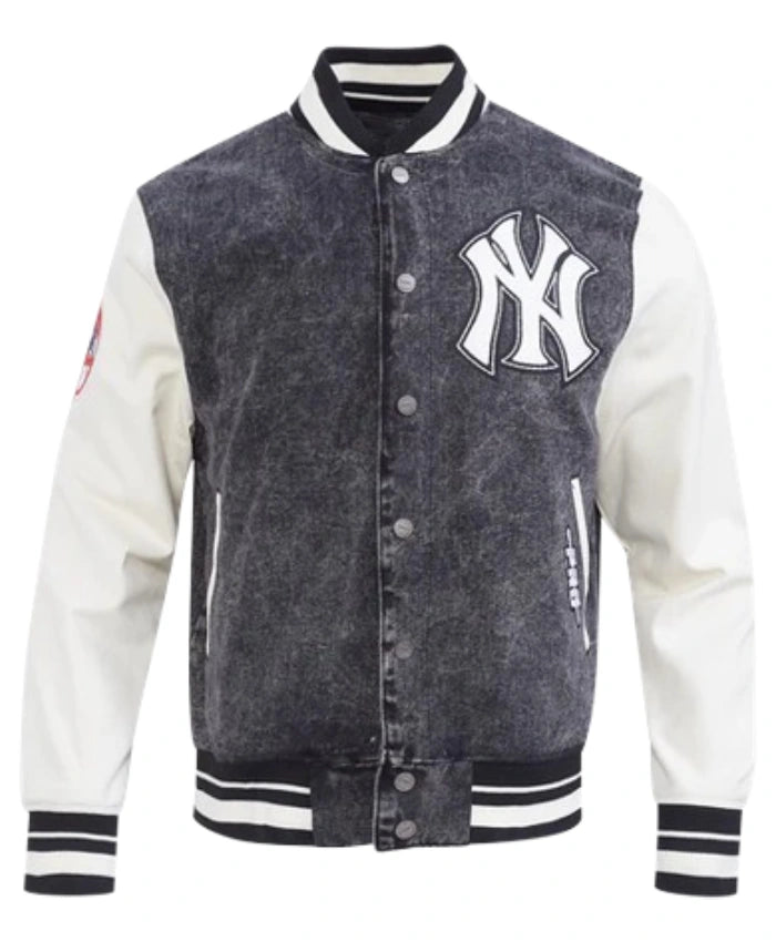 NY Yankees Athletics Denim Varsity Jacket
