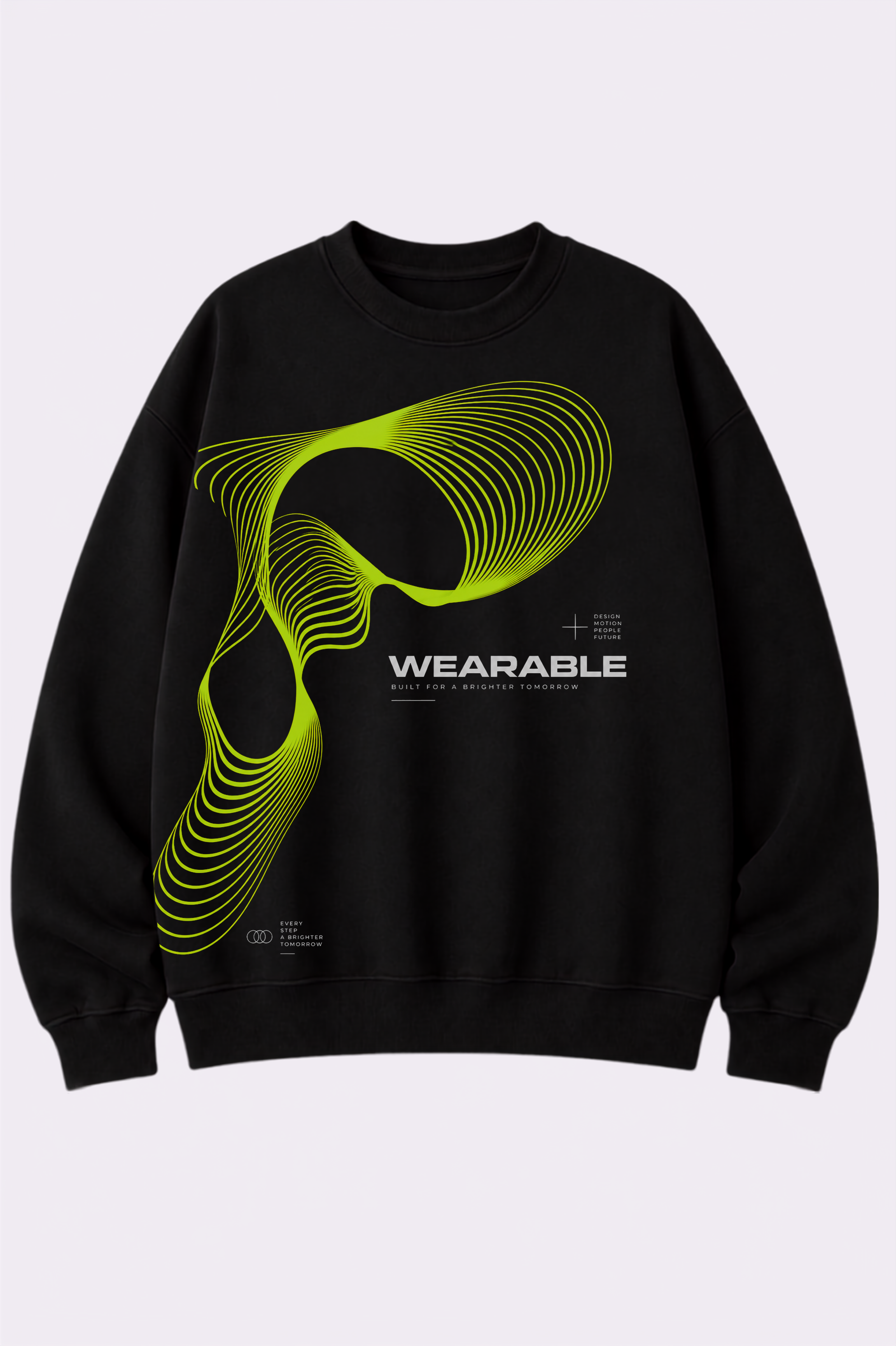 Neon Motion Graphic Black Sweatshirt