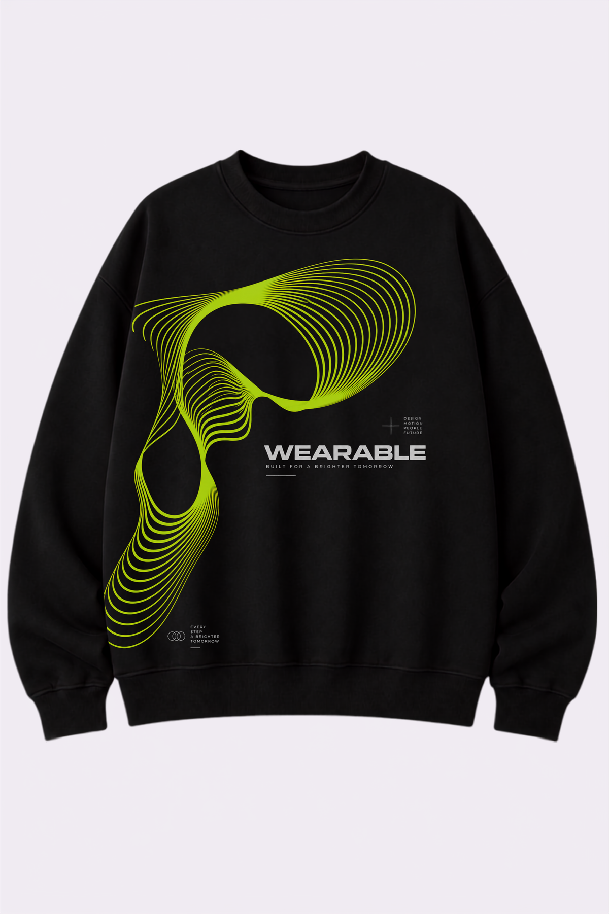 Neon Motion Graphic Black Sweatshirt