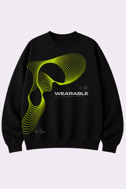 Neon Motion Graphic Black Sweatshirt