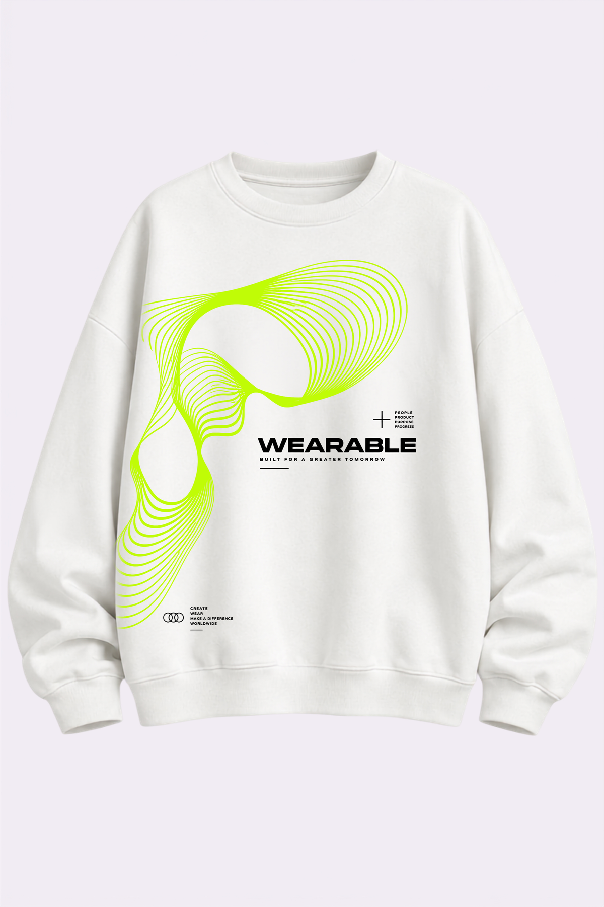 Neon Motion Graphic White Sweatshirt
