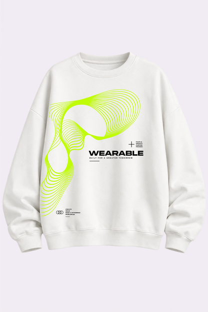 Neon Motion Graphic White Sweatshirt