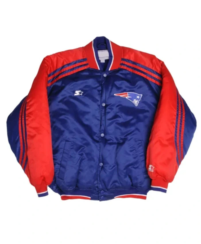 New England Patriots 1990s Blue And Red Varsity Jacket