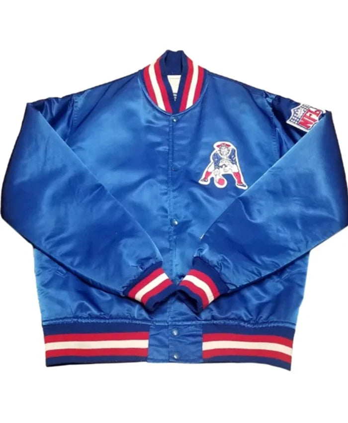 New England Patriots 80s Blue Varsity Jacket