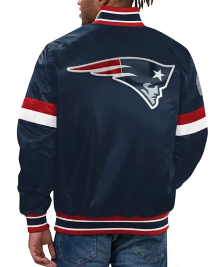 New England Patriots Home Game Navy Blue Varsity Jacket