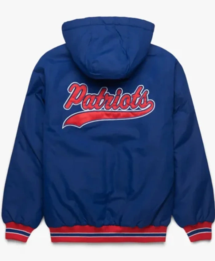 New England Patriots Blue Hooded Varsity Jacket