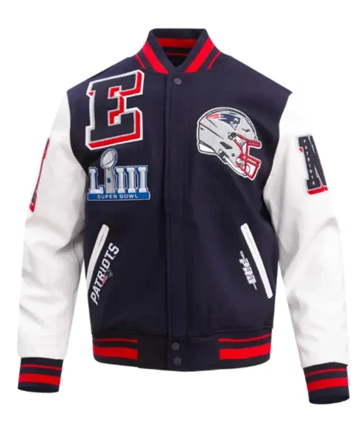 New England Patriots Mashup Rib Varsity Jacket