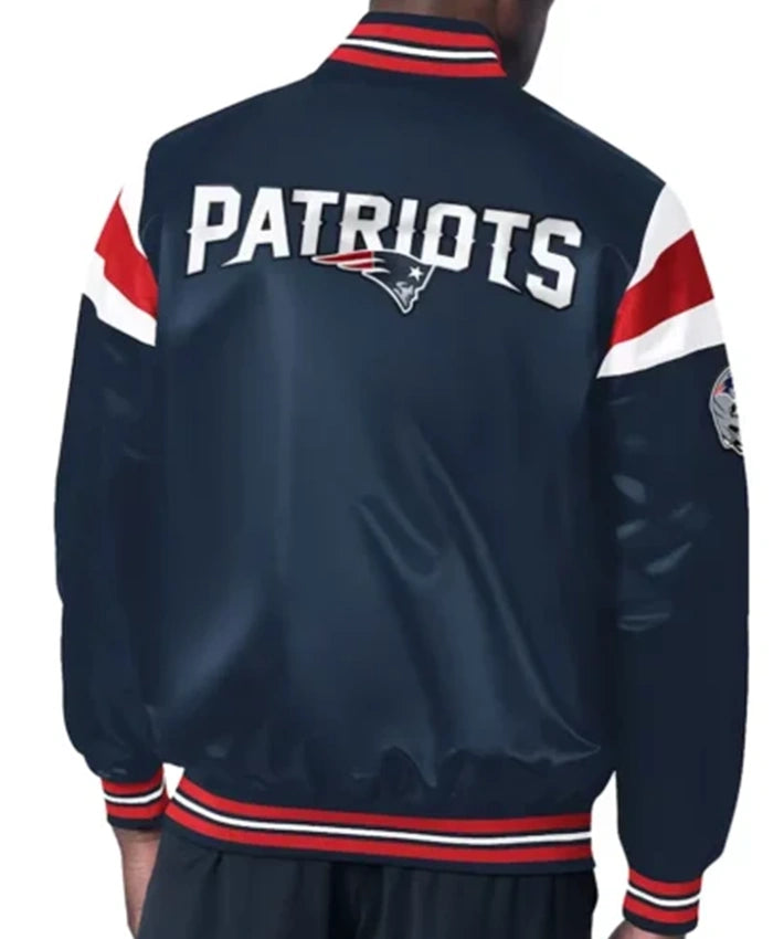 New England Patriots Midweight Navy Blue Varsity Jacket