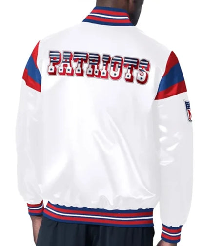 New England Patriots Midweight White Varsity Jacket