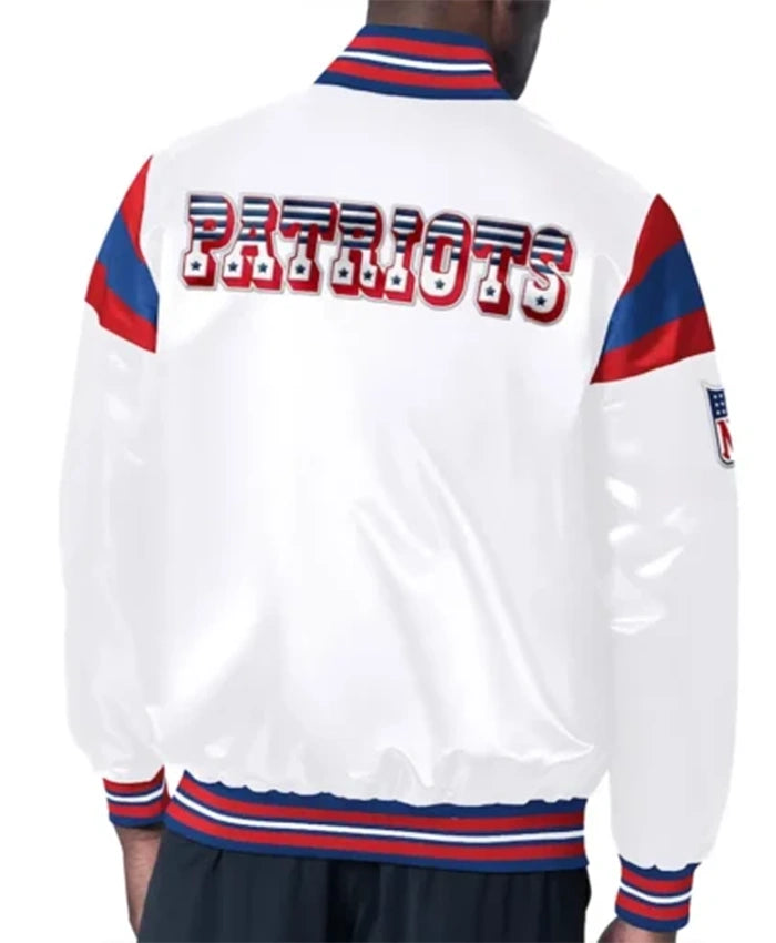 New England Patriots Midweight White Varsity Jacket