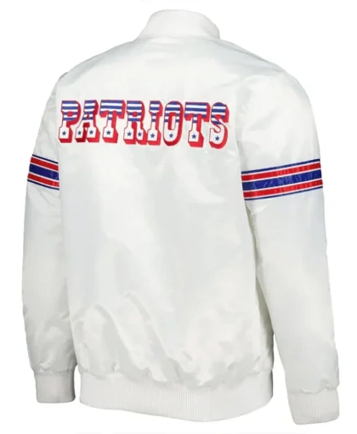 New England Patriots The Power Forward White Varsity Jacket