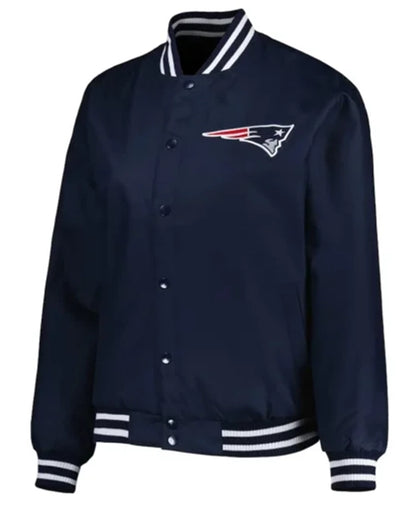 New England Patriots Twill Navy Blue Varsity Jacket