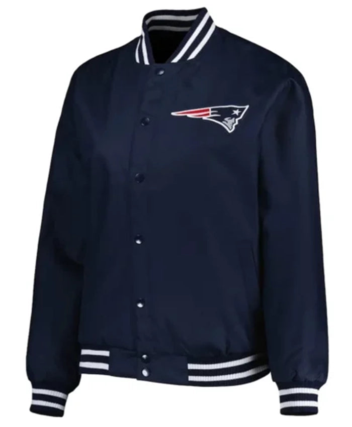 New England Patriots Twill Navy Blue Varsity Jacket