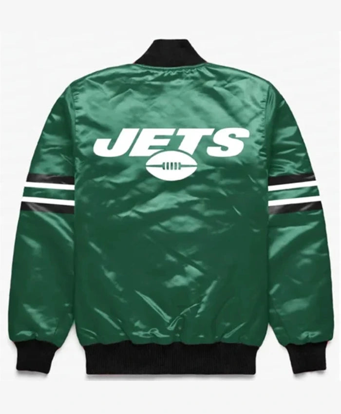 New York Jets Button Down Green Varsity Jacket