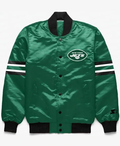 New York Jets Button Down Green Varsity Jacket