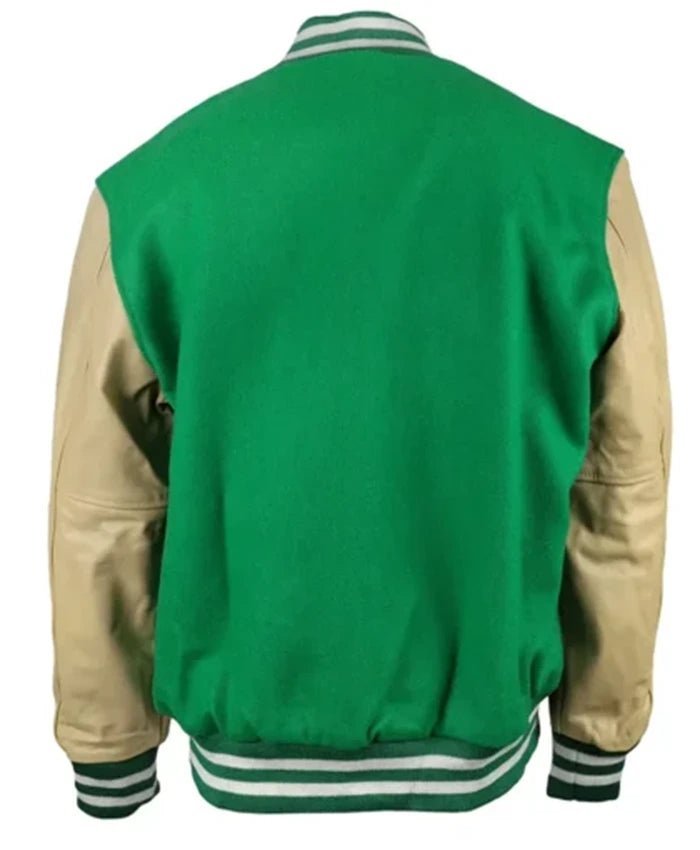 New York Jets Green And Beige Letterman Varsity Jacket