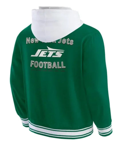 New York Jets Green Cotton Hooded Varsity Jacket