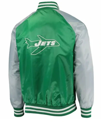 New York Jets Lead OFF-Green And Grey Varsity Jacket
