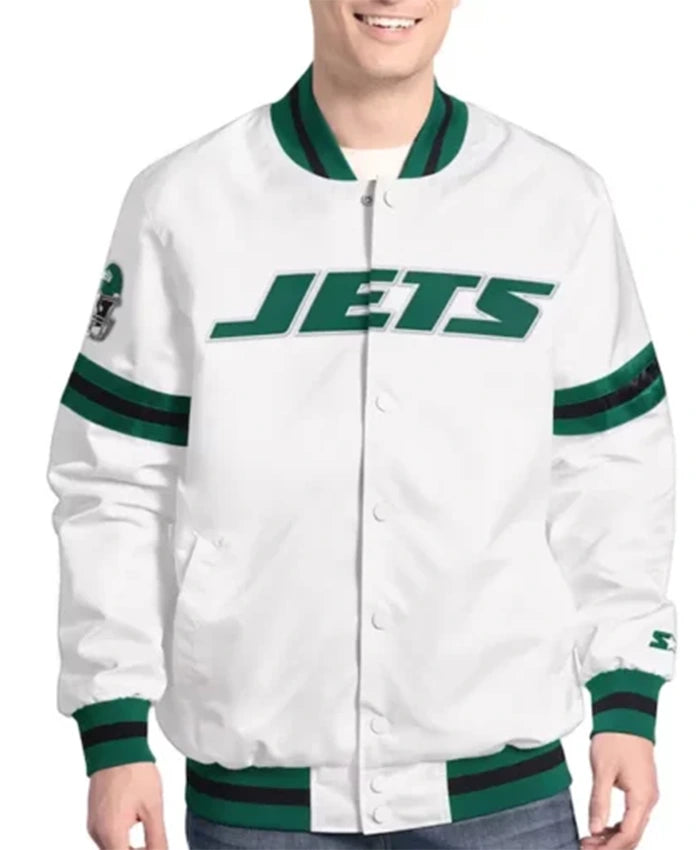 New York Jets Scout White Varsity Jacket