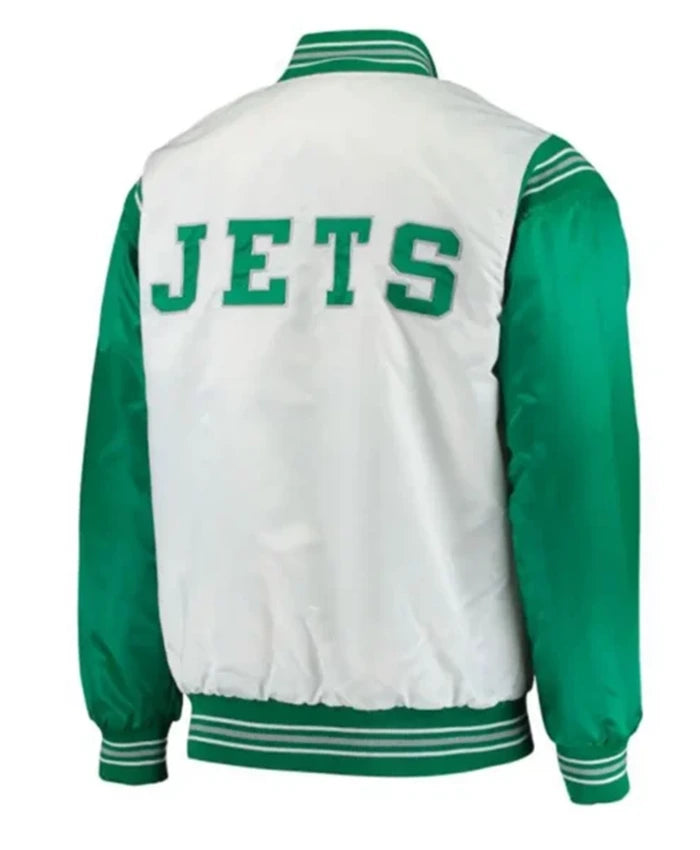 New York Jets White And Green Starter Varsity Jacket
