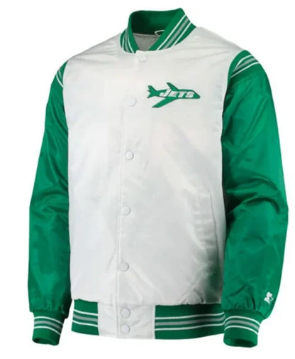 New York Jets White And Green Starter Varsity Jacket