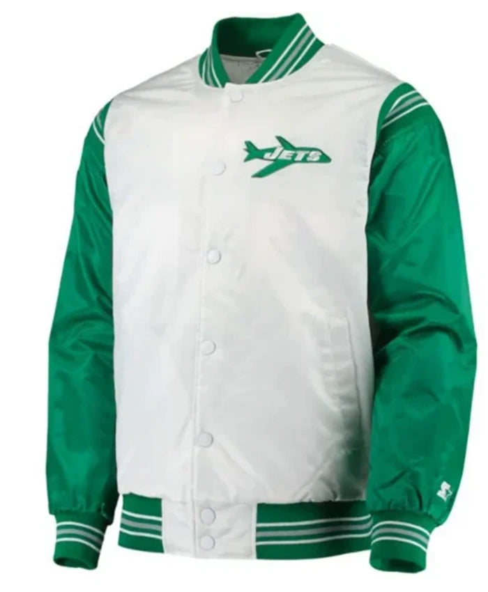 New York Jets White And Green Starter Varsity Jacket