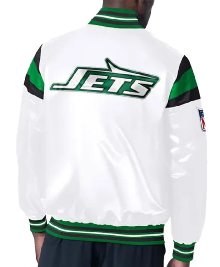 New York Jets Midweight White Varsity Jacket