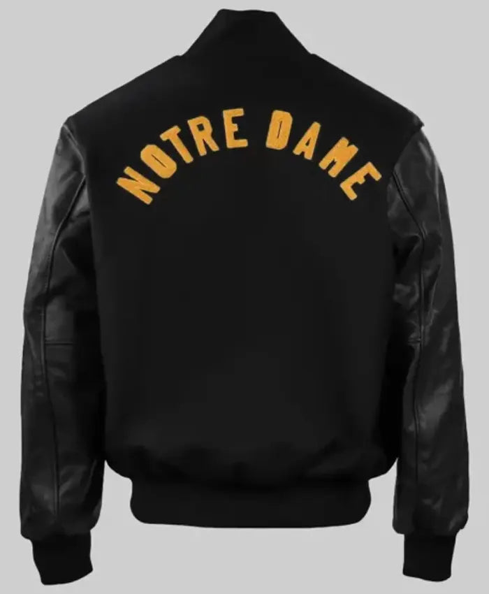 Notre Dame Rudy Black Varsity Jacket