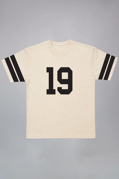 Number 19 White Oversized T-Shirt