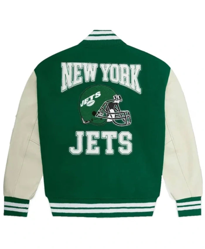 OVO NY Jets Green And OFF-White Varsity Jacket