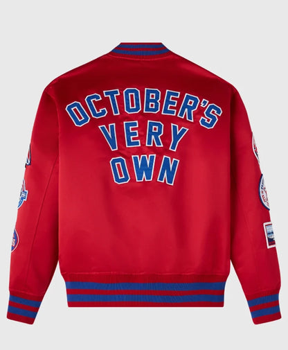 OVO X New Era X MLB Montreal Expos Red Varsity Jacket