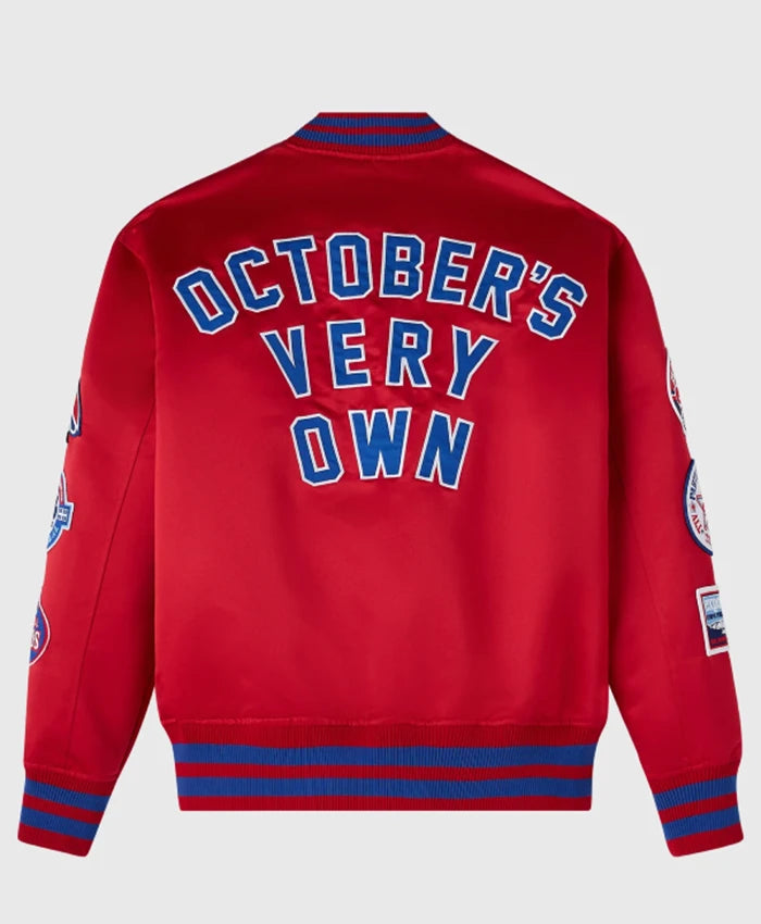OVO X New Era X MLB Montreal Expos Red Varsity Jacket