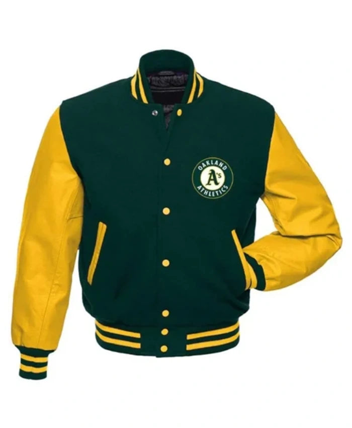 Oakland Athletics Green And Yellow Varsity Jacket