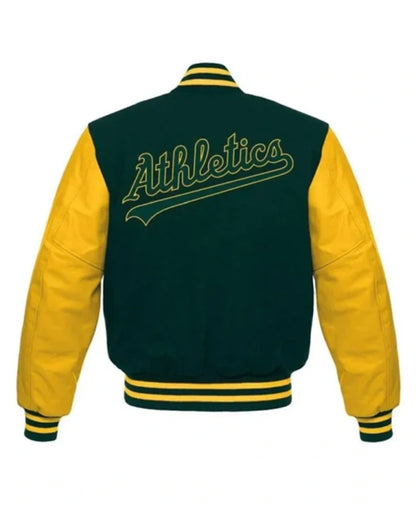 Oakland Athletics Green And Yellow Varsity Jacket