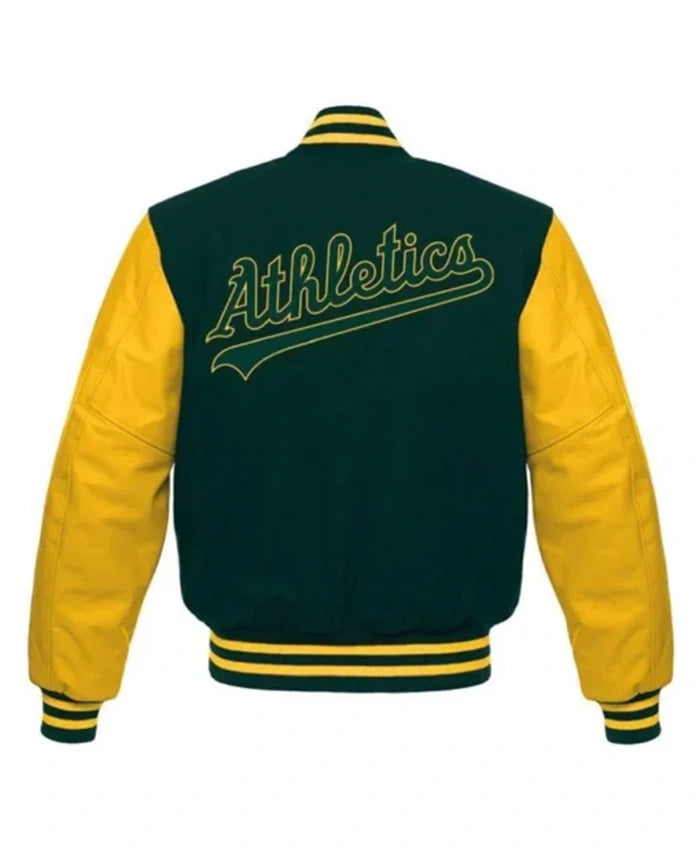 Oakland Athletics Green And Yellow Varsity Jacket