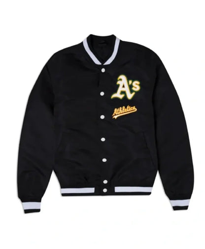 Oakland Athletics Logo Select Black Varsity Jacket
