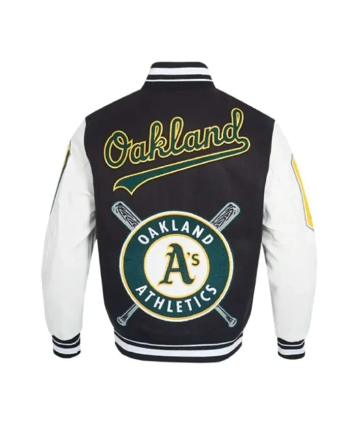 Oakland Athletics Mashup Black And White Varsity Jacket