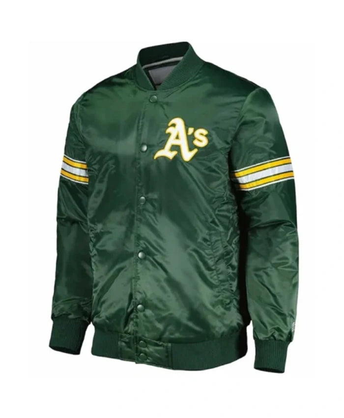 Oakland Athletics Pick And Roll Green Varsity Jacket