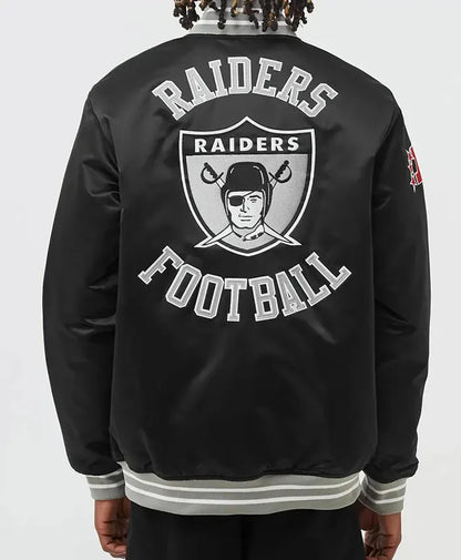Oakland Raiders Black Heavyweight Varsity Jacket