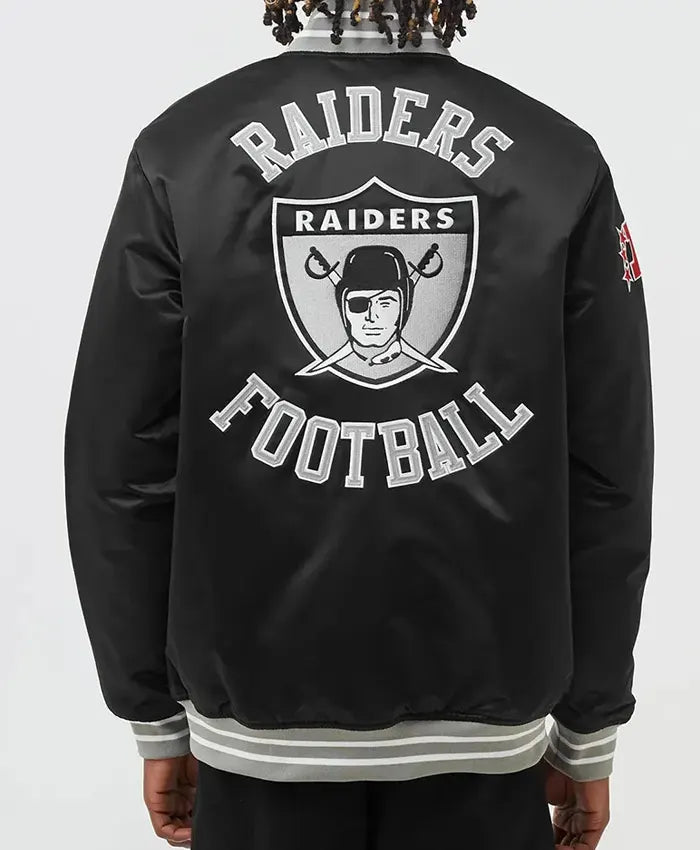 Oakland Raiders Black Heavyweight Varsity Jacket