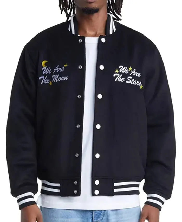 Obey Wizard Black Letterman Varsity Jacket