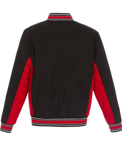 Ottawa Senators Accent Black And Red Poly-Twill Varsity Jacket