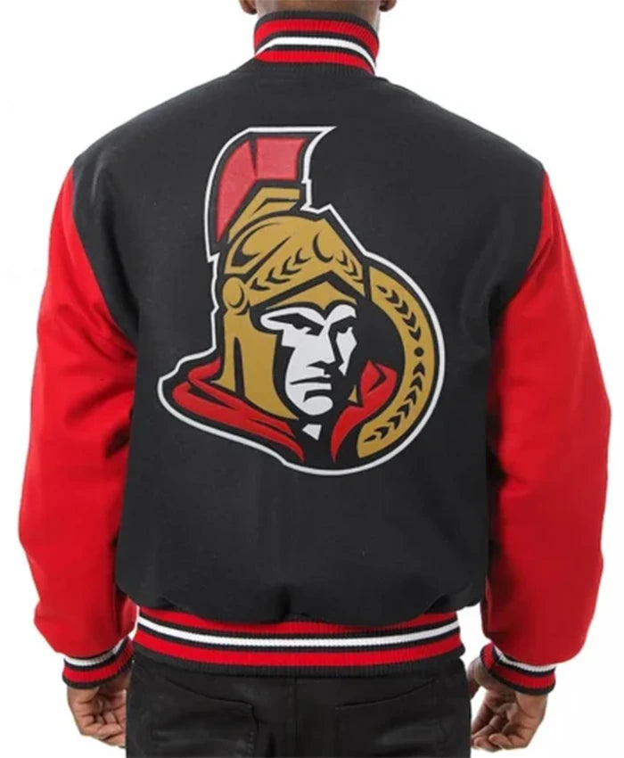 Ottawa Senators Black-Red Varsity Jacket