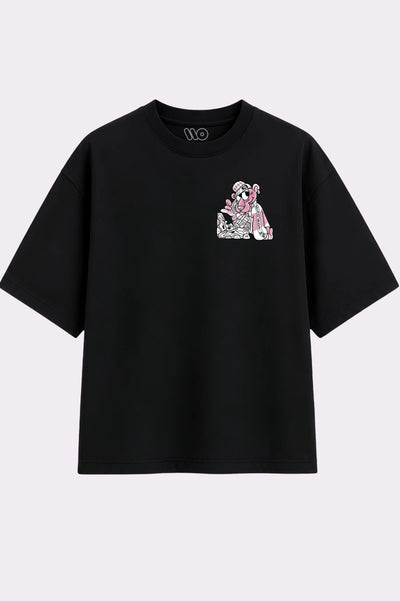 Pink Panther Oversized Black T-shirt