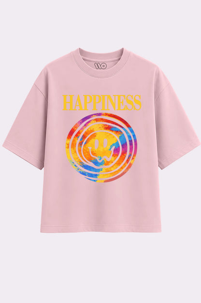 Happiness Swirl Pink Oversized T-Shirt